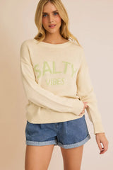 "SALTY VIBES" LIGHT WEIGHT SWEATER