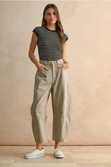 BARREL COTTON PANTS