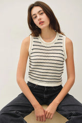CHUNKY KNIT STRIPED SWEATER TANK