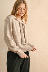 SHOULDER DETAIL ROUND NECK SWEATER
