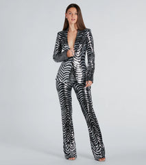 Make An Entrance Sequin Swirl Blazer