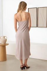 POLKA DOT SPAGHETTI STRAP MIDI DRESS