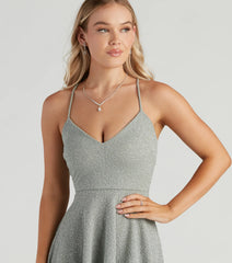 Prettiest Sparkle Glitter Knit Skater Dress
