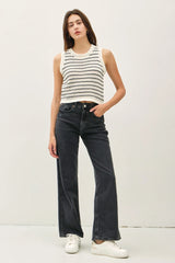 CHUNKY KNIT STRIPED SWEATER TANK