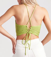 Bohemian Dreamer Sweater Knit Halter Top