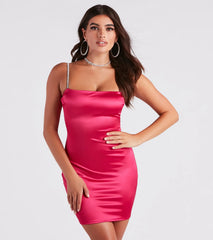 Va Va Voom Satin Rhine Strap Dress