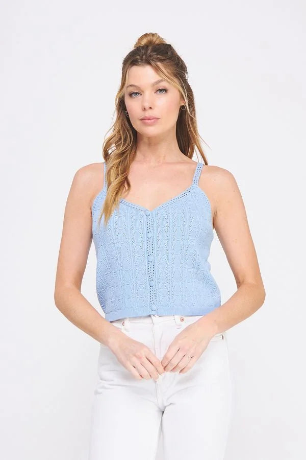 PIONTELLE KNIT V NECK TANK TOP