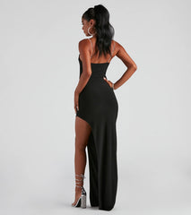 Alisha Rhinestone Strap Formal Dress