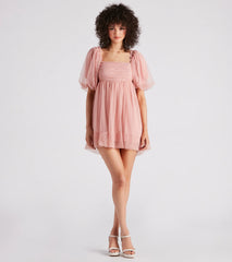 Whimsical Muse Chiffon Swiss Dot Skater Dress