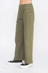 SOFT HEAVY TWILL WIDE PANTS