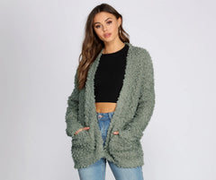 Fuzzy Popcorn Cardigan