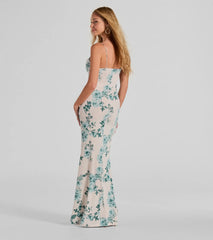 Delightful And Sweet Cowl Neck Floral Maxi Dress